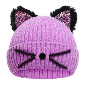 RTS Winter <b>Flat</b> Knitted Beanie <b>Hat</b> Real Fur Pom Pom Cute Style for Women 100% Polyester Beach Travel Common Factory Wholesale - Product Image 4