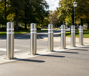 Bolardo de Seguridad de Acero Inoxidable 304 con Banda Reflectante para Protección de Seguridad en Estacionamientos y Carreteras - Product Image 5