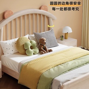เตียงเด็กไม้จริง 1.2 ม. ลายหมี พร้อมที่เก็บของ สำหรับห้องนอนเด็ก - Product Image 5