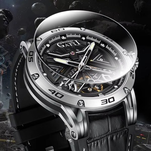 BG4601 Men <b>Automatic</b> Luxury Tourbillon <b>Watch</b> Vintage Mechanical 5ATM <b>Skeleton</b> Sapphire Luminous Leather Strap German Craft - Product Image 4
