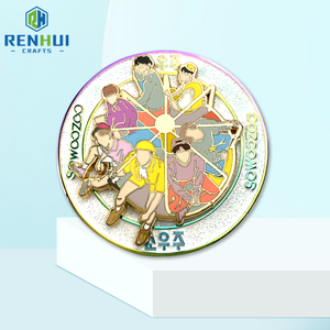 หมุดโดมเคลือบอีพ็อกซี่ชุบทองทรงกลมแบบนุ่มไม่มีตราโลหะขั้นต่ำตามสั่ง - Product Image 3