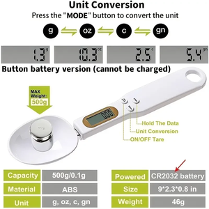 Wholesale Smart Home LCD Digital Measurement Adjustable Weighing <b>Spoon</b> Kitchen Scale Electronic Measuring <b>Coffee</b> Powder Baking - Product Image 3