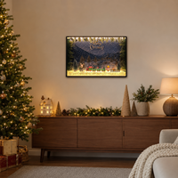 Boîte lumineuse LED de Noël d'usine avec cadre en aluminium, écologique et durable, logo OEM, luminosité optimale