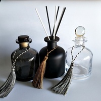 Grossiste 150ml 200ml Bouteille de diffuseur de roseaux en verre noir de luxe Bouteille de diffuseur d'arômes Bouteilles de diffuseur en verre pour cosmétiques