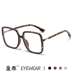 Women's <b>Square</b> TR Metal Frame PC Lens Blue Light Protection Plano Glasses Extra Wide Frame Medium Bridge - Product Image 5