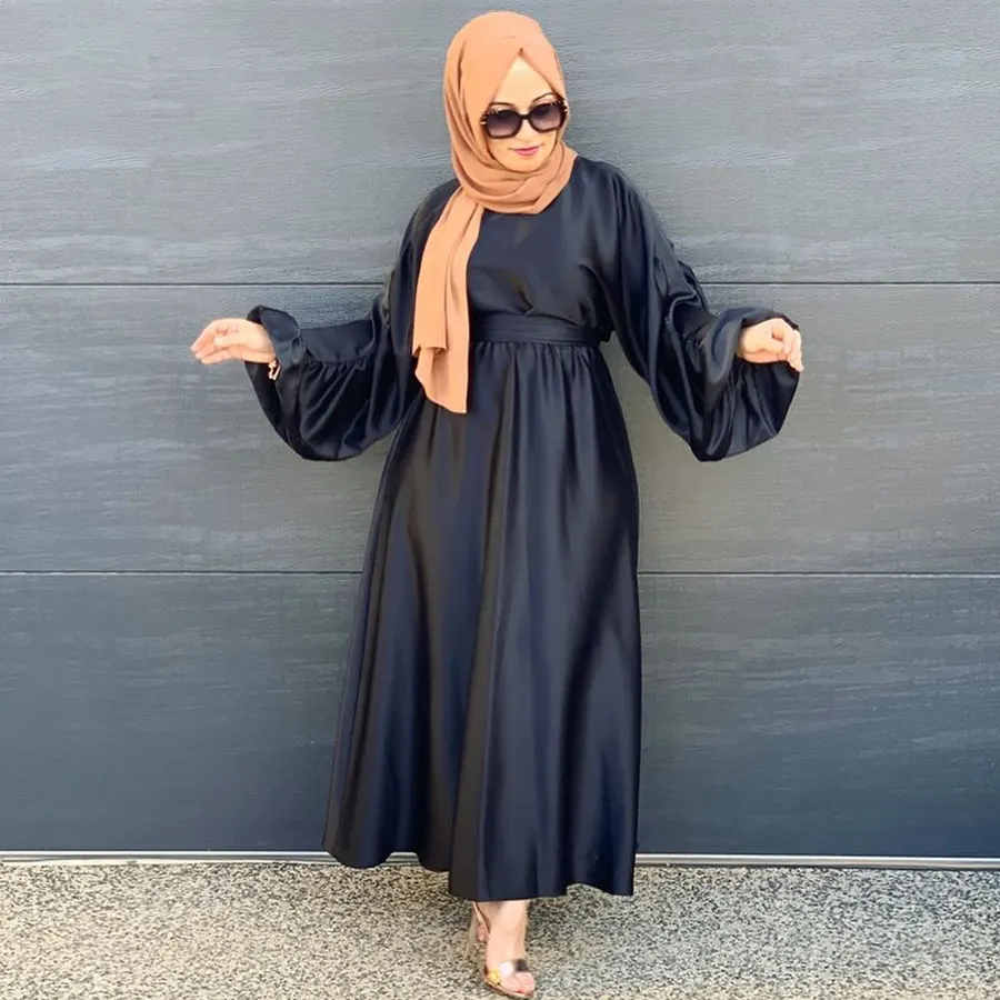 우아한 여성 패션 이슬람 의류 두바이 Abaya 겸손한 이슬람 무거운 새틴 점프 슈트