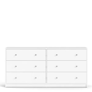 Lemari Pakaian Kayu Desain Skandinavia Putih Elegan dengan Ruang Penyimpanan Luas, 6 Laci untuk Kamar Tidur - Product Image 4