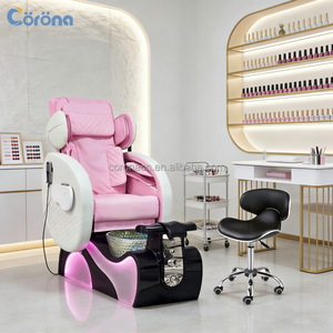 Muebles de Spa para Uñas Modernos y Profesionales de Lujo, Silla de Pedicura con Masaje para Pies en Color Rosa - Product Image 1