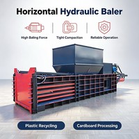 Presse à balles horizontale à alimentation automatique pour canettes en aluminium, presse à balles hydraulique pour canettes commerciales