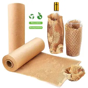 Papel Amortecido Honeycomb Wrap Eco-friendly Papel Kraft Embalagem Rolo Biodegradável e Totalmente Reciclável para Embalagem & Moving