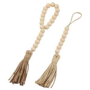 Ciondolo <span class=keywords><strong>in</strong></span> <span class=keywords><strong>Perline</strong></span> <span class=keywords><strong>di</strong></span> <span class=keywords><strong>Legno</strong></span> con Nappa e Corda per Decorazione <span class=keywords><strong>di</strong></span> <span class=keywords><strong>Tende</strong></span> e Anelli, Prodotto <span class=keywords><strong>in</strong></span> <span class=keywords><strong>Legno</strong></span> - Product Image 6