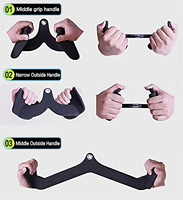 HALA-BA3-SET Haute Qualité Home Gym Attachement Workout V Hook & Triceps Curl Bar Fitness Equipment Grip Handle Cable Attachment