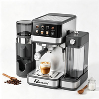 Machine à café semi-automatique compacte Anbolife 20 bars avec écran couleur programmable, moulin intégré et double filtre en acier inoxydable, du grain à la tasse