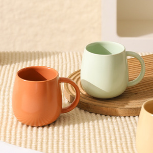 Tasse à eau en céramique de style simple, <span class=keywords><strong>série</strong></span> couleur unie, luxe léger, grande capacité, pour lait et café, compatible lave-vaisselle - Product Image 1