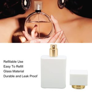 Atomizador de Perfume Recargable de Vidrio de 30 ml, Botella de Gran Capacidad con Boquilla Dorada y Pulverizador Blanco para Cosméticos - Product Image 3