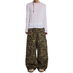 Pantalones Harem de Algodón Personalizados para Hombre, Pantalones Cargo Extra Grandes con Bolsillos, Pantalones con Pliegues en la Rodilla, Pantalones Paracaídas Ripstop con Estampado de Camuflaje - Product Image 1