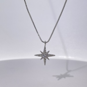 Collier pendentif étoile du nord en argent sterling 925 Tianyu Gems avec zircone cubique, bijoux élégants à breloque étoile pour femmes - Product Image 2