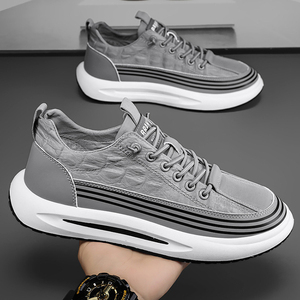 Scarpe da <span class=keywords><strong>Uomo</strong></span> Versatili Slip-On Nere, Grigie e Verdi, Sneakers Comode in Tessuto Traspirante Effetto Seta <span class=keywords><strong>Ghiaccio</strong></span> - Product Image 2