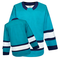 Meilleur prix, vêtements de sport à séchage rapide à manches longues, personnalisables, impression par transfert thermique, logo d'équipe, maillot de hockey sur glace 100% blanc