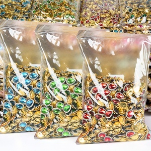 Pierres précieuses en forme de tournesol OLeeya de haute qualité avec griffes métalliques, base dorée, grandes cristaux en forme de goutte à coudre pour bijoux en strass - Product Image 5