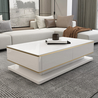 Ensemble de meuble TV et table basse en bois blanc de style nordique moderne, table basse de salon, tables basses en bois pour la maison, luxe