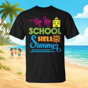 Adieu l'école, bonjour l'été ! T-shirt tendance pour enfants pour le plaisir et les jeux estivaux - Product Image 3