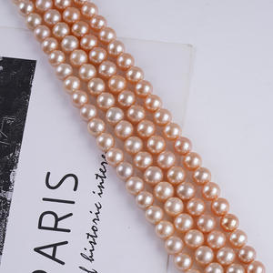 Collar de Perlas de Agua Dulce Naturales Rosadas de 8-8.5mm, Perlas Blancas de Luz Intensa, Semiterminadas, para Joyería DIY - Product Image 1