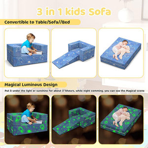 Children's Folding <b>Sofa</b> Cushion Glow In Dark High Density Foam Recliner For 2 To 4 Years Old <b>Kids</b> - Product Image 5