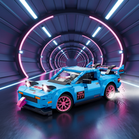 YC-23047 Modèle de Voiture de Sport en Blocs de Construction Plastiques 40 Pièces, Jouet Éducatif d'Assemblage Cyberpunk pour Enfants, Compatible avec les Jouets