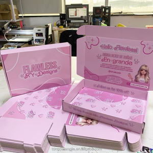 Hot Custom Logo Rosa Corrugato Mailing Cartone di Cartone di Imballaggio per posta Scatola di spedizione per Cosmetici - Product Image 6