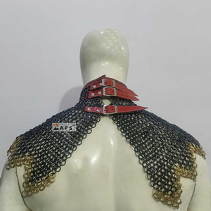 Armadura de Cuello de Malla Metálica Hecha a Mano, Disfraz de Caballero Medieval, Acero Suave con Anillo de Latón, Collar de Obispo para Cosplay Histórico - Product Image 4