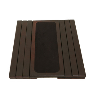 Sofa Armrest <b>Table</b> <b>Wood</b> <b>Foldable</b> Extendable Telescopic For Living Room Dark Brown Solid Color Irregular Shape - Product Image 4