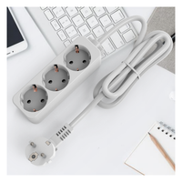 Multiprise industrielle intelligente en PVC, 3 prises CA, disjoncteur différentiel (GFCI), ports USB, prise standard UE, portable