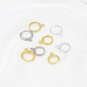 Round <b>Hoop</b> Earrings Zinc Alloy Open Ear Clips Unisex Jewelry Accessories 18K Gold Plated Small Size For DIY Crafting - Product Image 4