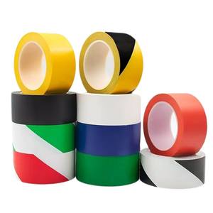 Ruban d'avertissement en PVC personnalisé, noir, pour remorques, ligne de danger, adhésif de sécurité, ruban adhésif simple face, ruban de marquage de chantier - Product Image 1