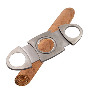 Salable stainless steel Cigar Cutter Knife Portable Double Blade cigarette Scissors