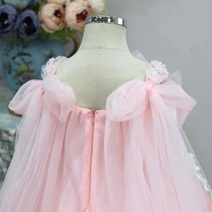 Abito per <span class=keywords><strong>bambini</strong></span> <span class=keywords><strong>bambini</strong></span> di età compresa tra 1 e 6 anni, abbigliamento per <span class=keywords><strong>bambini</strong></span>, <span class=keywords><strong>applique</strong></span>, abiti da ragazza rosa da principessa formale con lacci - Product Image 6