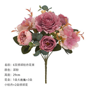Boules de fleurs artificielles en soie rouge et orange de style moderne, faites à la main, avec ruban en <span class=keywords><strong>organza</strong></span>, décoration suspendue pour <span class=keywords><strong>mariage</strong></span> et fête des mères - Product Image 6