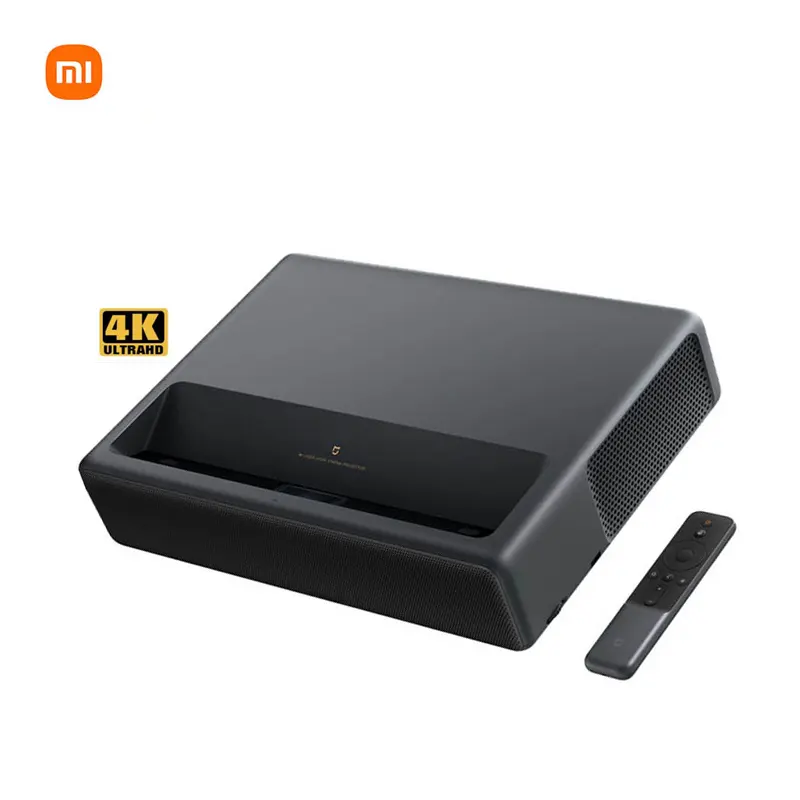 मूल Xiaomi एम आई 4K लेजर प्रोजेक्टर 150 "यूरोपीय संघ अल्ट्रा शॉर्ट थ्रो प्रोजेक्टर 1600 एएनएसआई लुमेन एंड्रॉयड टीवी 9.0 mijia लेजर प्रोजेक्टर