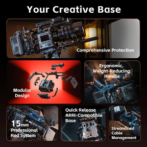 Kit de cage en alliage d'aluminium SmallRig pour <span class=keywords><strong>FUJIFILM</strong></span> <span class=keywords><strong>GFX</strong></span> ETERNA 55, plaque supérieure, plaques latérales gauche et droite, poignée de contrôle, support de moniteur double tige - Product Image 3
