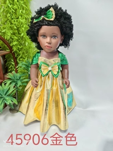 Poupée Nathaniel personnalisée en vinyle noir de 18 pouces, modèle de <span class=keywords><strong>fille</strong></span> africaine américaine, jouet souple éducatif avec vêtements interchangeables pour enfants - Product Image 6