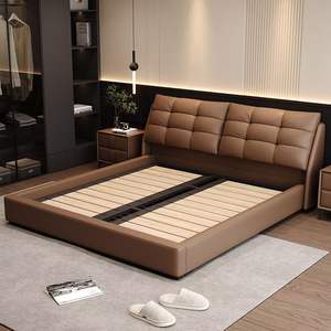 Modern Minimalist Solid Wood Frame Leather <strong>Bed</strong> 1.8m High Box Storage Multifunctional Small Apartment Bedroom - Product Image 3