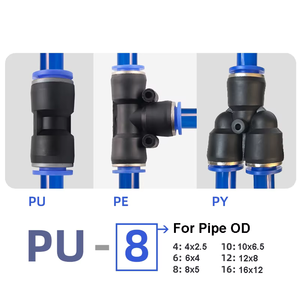 Raccords pneumatiques pour tuyaux, connecteurs rapides pour tubes d'air, raccords à enfoncement pour tuyaux d'eau, en plastique, 4/6/8/10/12/14 mm, connecteurs PU PY - Product Image 6