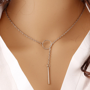 <span class=keywords><strong>Collier</strong></span> rétro en alliage plaqué or <span class=keywords><strong>pour</strong></span> femmes et filles, chaîne à pampilles, Simple et à la mode, 2023 - Product Image 5