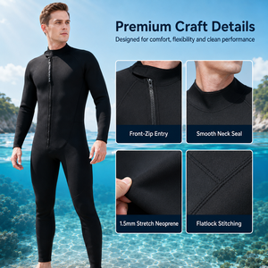 Traje de Neopreno Profesional Ligero de 1.5mm, Listo para Enviar, para Buceadores Profesionales - Product Image 5