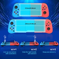 Manette de Jeu Mobile Sans Fil Bluetooth, Poignée Extensible pour Téléphone, Jeux Vidéo, Compatible Android IOS et PC