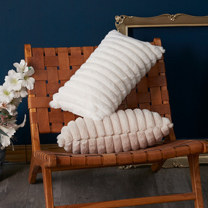 Nuova Fodera per Cuscino in Peluche Semplice e Tinta Unita, Bianca e <span class=keywords><strong>Beige</strong></span>, per Divano, Decorazione Casa, Calda per l'Inverno - Product Image 3