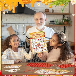 Cartes de bingo Rosh Hashanah pour 24 joueurs Jeu de fête du Nouvel An juif Activité de classe familiale Ensemble de bingo <span class=keywords><strong>Shana</strong></span> Tova avec marqueurs - Product Image 6