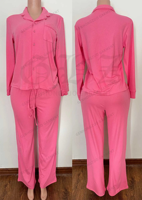 Ensemble de pyjama 2 pièces côtelé en coton personnalisé avec logo pour femme, collection printemps 2026 – Tenue décontractée et confortable pour la maison et la nuit