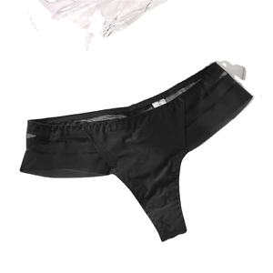 2024 personalizado de gran tamaño de comercio exterior Tanga de mujer de seda de hielo sin costuras de cintura baja ropa interior de mujer Sexy encaje a rayas - Product Image 2